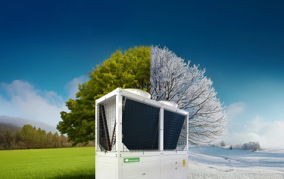 Dijagram energetski učinkovitih 4-cijevnih modularnih hladnjaka u upotrebi.