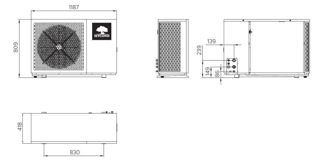 Mycond BeeEco Ukupne dimenzije - 1