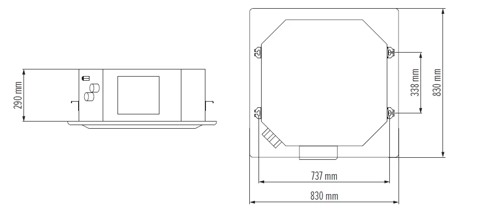 Ukupne dimenzije MyCond MCFK-A2/4 - 3