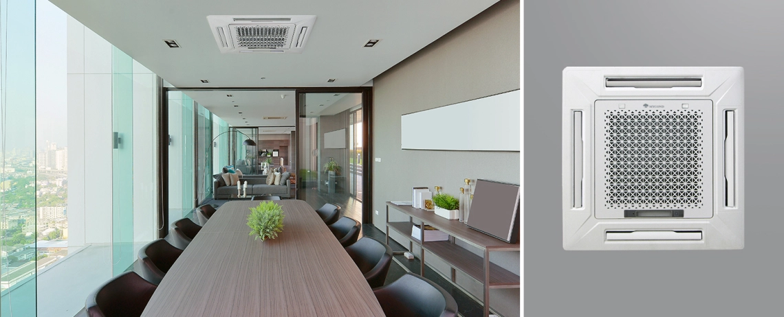 MyCond MCFK-T2 Moderni 4-smjerni kasetni ventilokonvektor energetski učinkovitog dizajna.