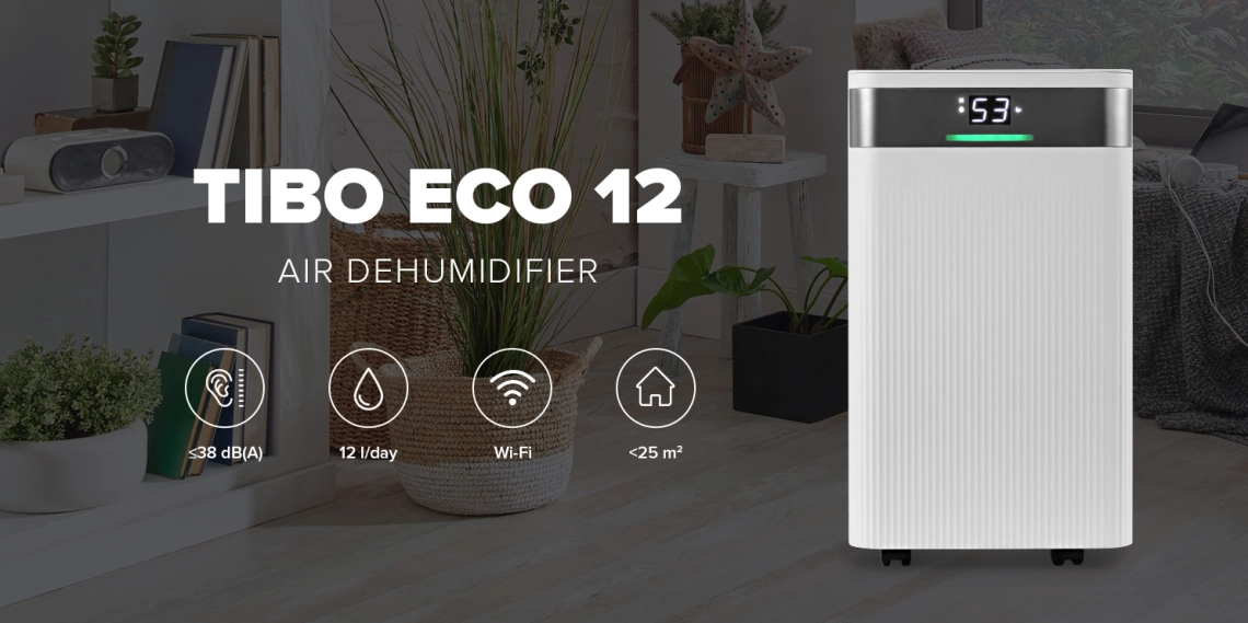 MyCond TIBO Eco 12 Kompaktni ekološki prihvatljivi odvlaživač zraka za stambene prostore.