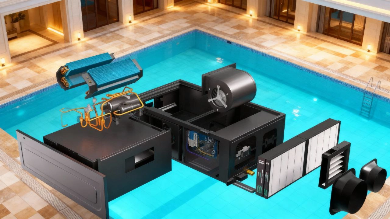 Kanalni odvlaživač za bazene, kontrola vlage Mycond MSHAC