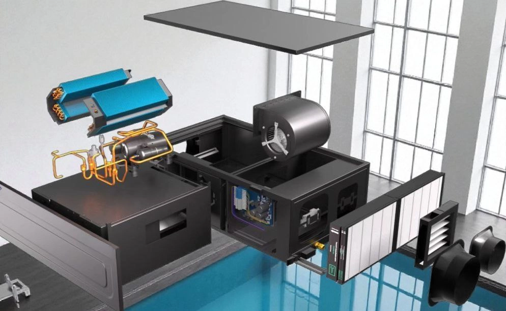 Kanalski odvlaživač za bazene grijanje zraka Mycond MSHAC