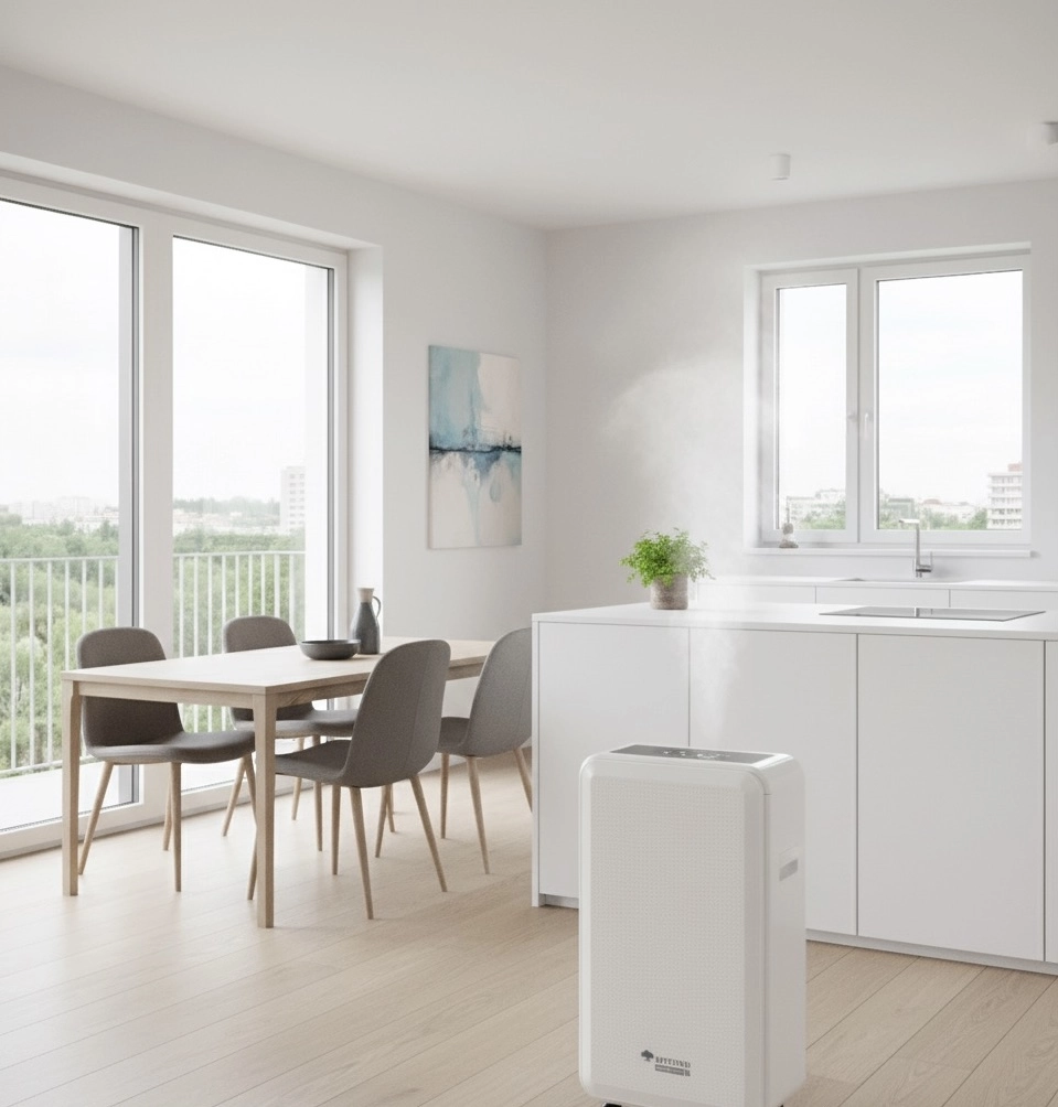 Tihi odvlaživač zraka, energetski učinkovit, radi pri niskim temperaturama Mycond Roomer Smart 12